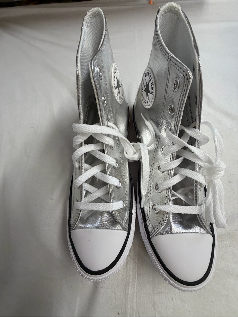 Converse Silver High Top Sneakers